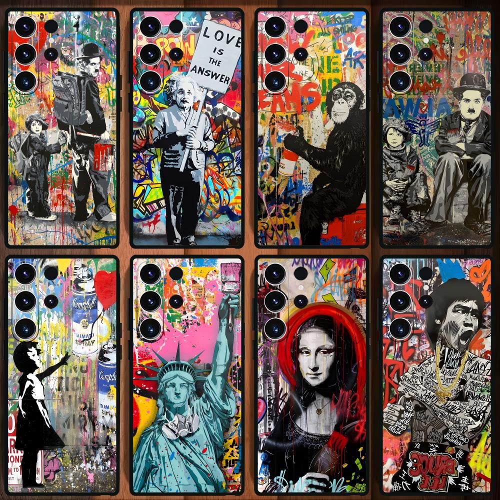 Samsung Galaxy S25 - Banksy graffiti arte caso de telefone