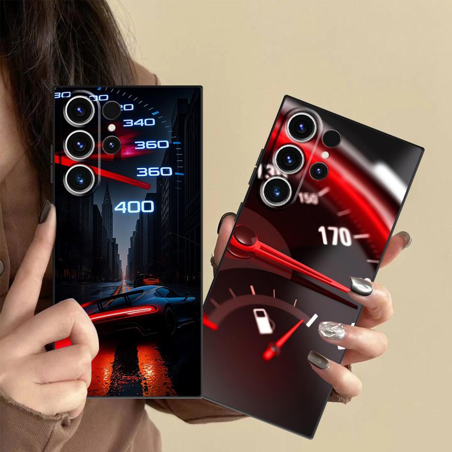 Samsung Galaxy S25 - Capa Vermelha com Design de Medidor