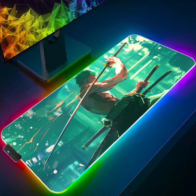 Uma peça zoro mouse pad rgb ac - Tablet Pc Accessories avaliação e preço