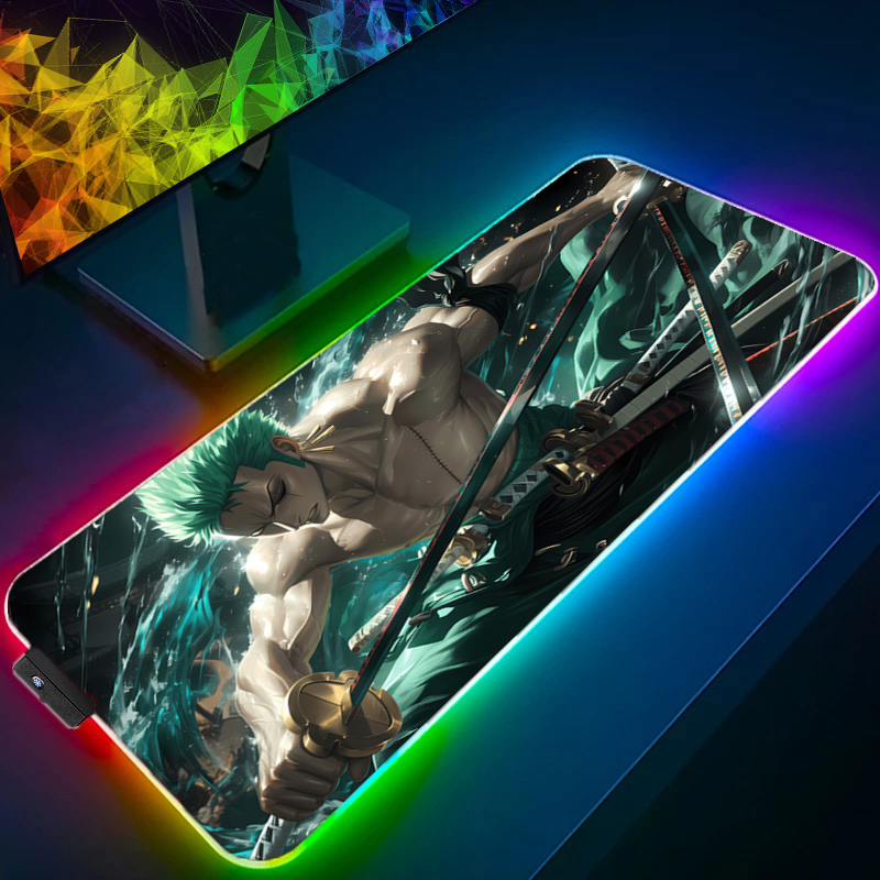 Uma peça zoro mouse pad rgb ac - Tablet Pc Accessories avaliação e preço